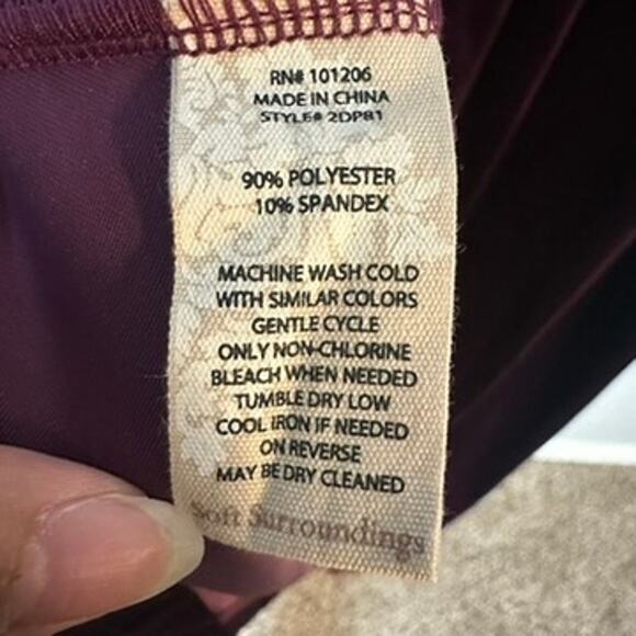 Soft Surroundings SZ XL Lisabetta GORGEOUS Purple Velvet Dress Long Sleeve EUC - Picture 10 of 10